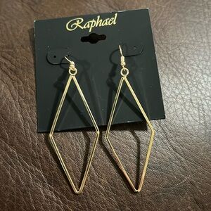 3/$18 Raphael Diamond Shape Pierced Earrings- New - Lot 454